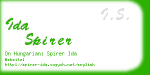 ida spirer business card
